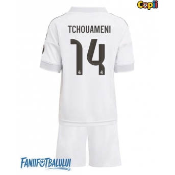 Real Madrid Aurelien Tchouameni #14 Echipament de Fotbal Replică 2025-26 Copii Acasa (+ Șorturi)